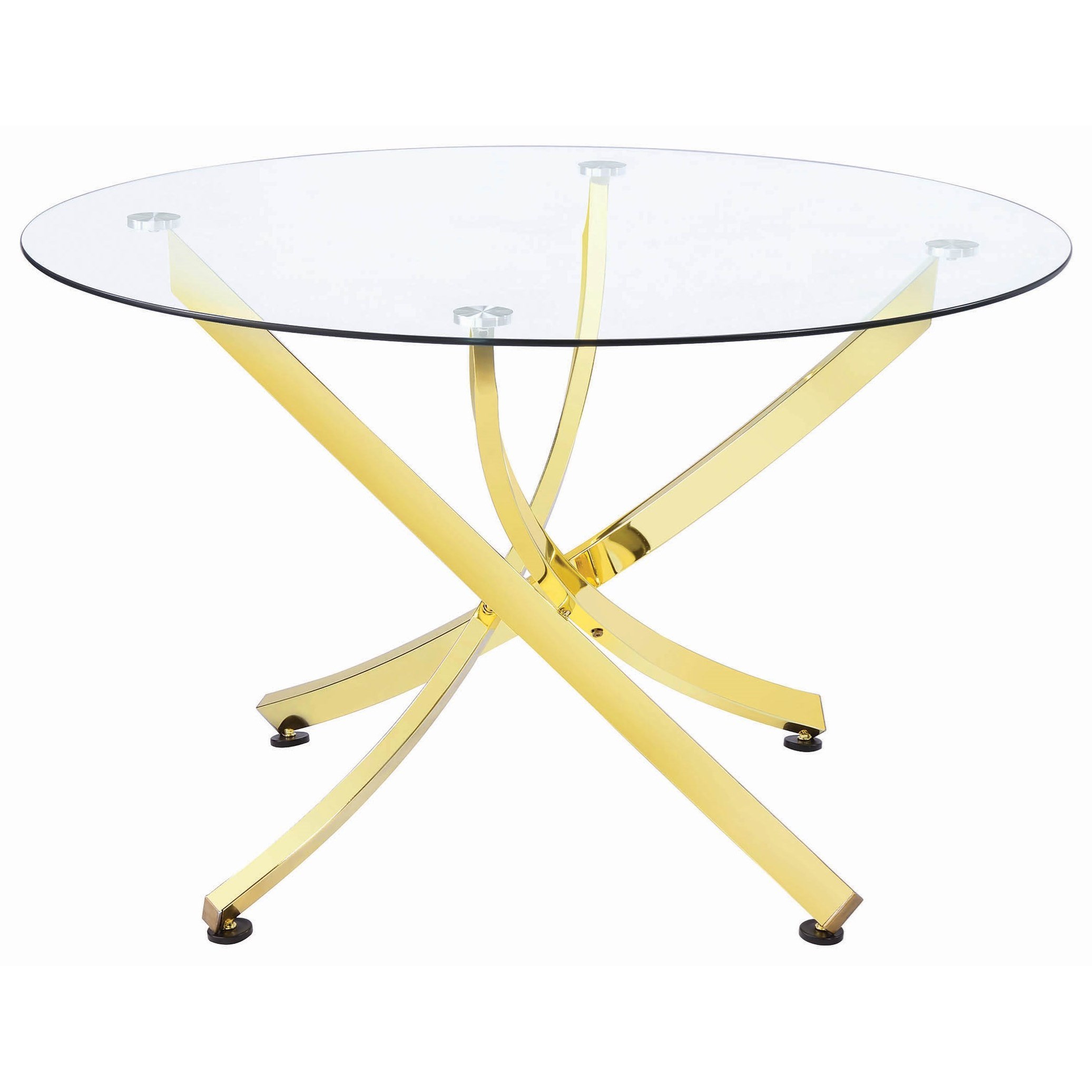 Coaster Chanel 108441 Glam Round Dining Table with Gold Colored